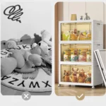 Multi-Layer Wardrobe Containers With Wheels Multifunctional Floor-Standing Bedroom Folding Storage Box Plastic Kitchen Cabinets - Image 5