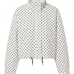 White Polka Dot Bomber Jacket