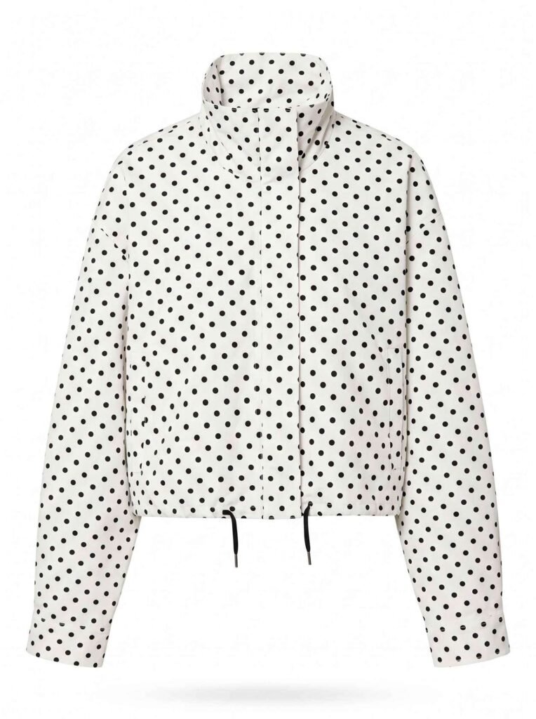 White Polka Dot Bomber Jacket
