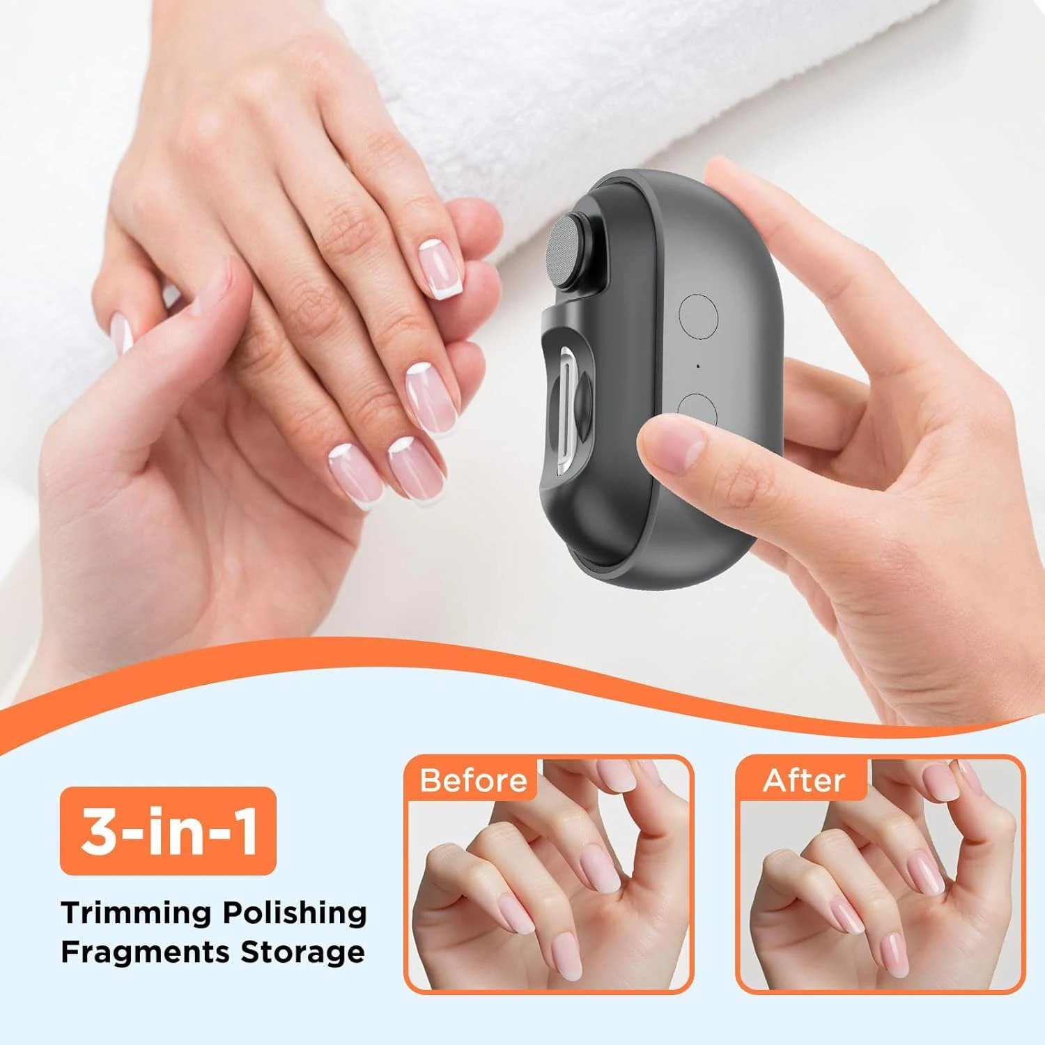 Electric Nail Trimmer for Adults and Babies – Automatic Fingernail Trimmer with LED Light for Seniors 5 Electric Nail Trimmer for Adults and Babies – Automatic Fingernail Trimmer with LED Light for Seniors - Image 5