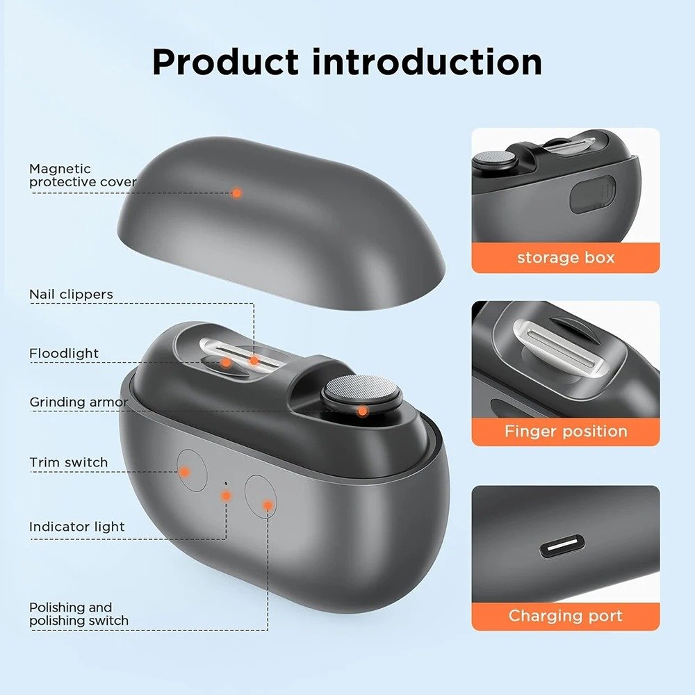 Electric Nail Trimmer for Adults and Babies – Automatic Fingernail Trimmer with LED Light for Seniors 4 Electric Nail Trimmer for Adults and Babies – Automatic Fingernail Trimmer with LED Light for Seniors - Image 4