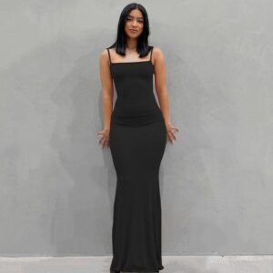 Women's Satin Slip Backless Maxi Dress Alizoic UK
