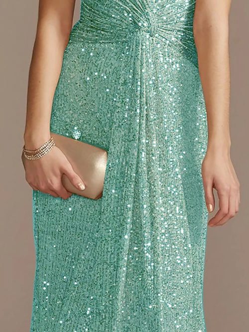 Green Floor-Length Sequin Evening Dress Luxury Formalwear (3)